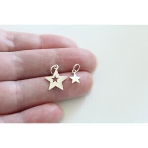 Sterling Silver Mother Daughter Star Charm, Mother Daughter Necklace Set